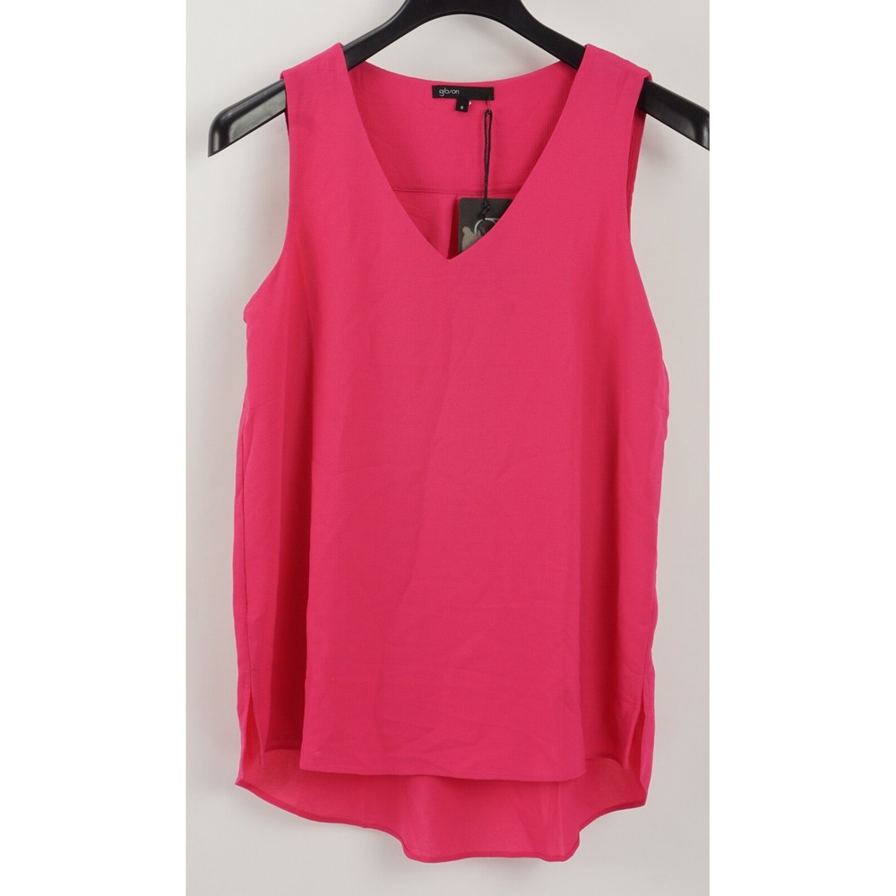 New 49$ Gibson Women's Sz S Perfect Pink Crepe Lightweight V-Neck Shell Tank Top